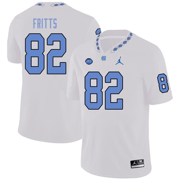 Jordan Brand Men #82 Brandon Fritts North Carolina Tar Heels College Football Jerseys Sale-White